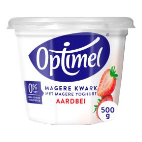 Optimel kvark med jordbær 0 % fedt 500 g