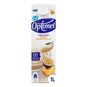 Optimel yoghurt med fersken og passionsfrugt 0% fedt 1L