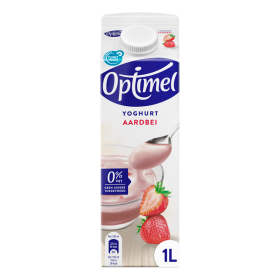 Optimel fedtfattig yoghurt med jordbær 0 % fedt 1 l