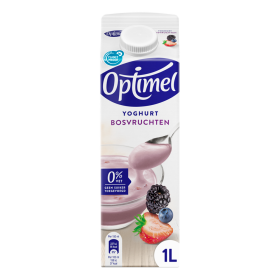 Optimel yoghurt med skovbær 0% fedt 1L.